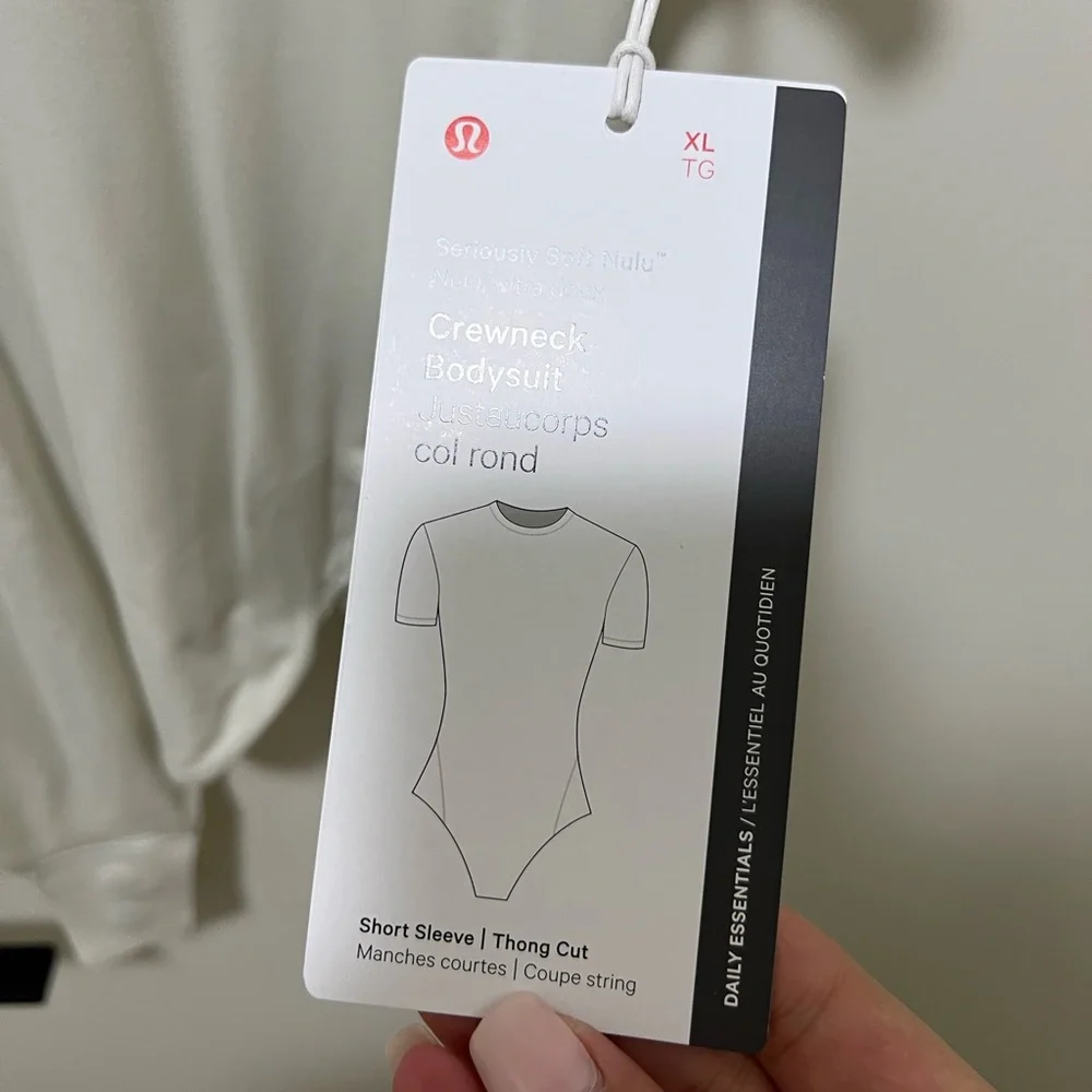 Seriously Soft Nulu White Crewneck Bodysuit size xl tags attached - Picture 2 of 5